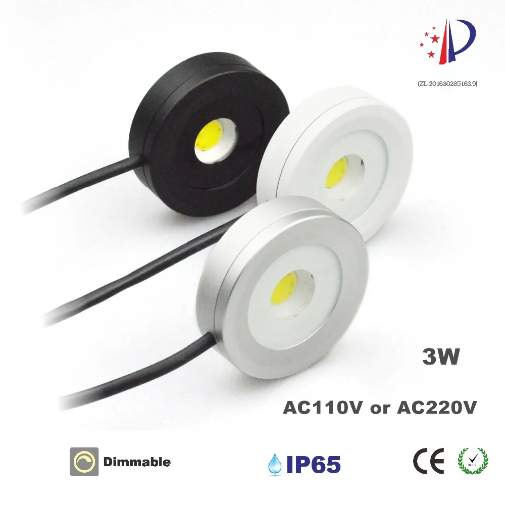 3 W Led السقف تحت إضاءة الخزانات Ip65 AC110V أو AC220V يعتم معرضا الإضاءة داخلي Winecase خزانة مصباح 20 pc