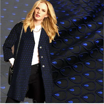 

Navy Blue Jacquard Brocade Fabric for sewing,Africa Tela Tissue Lace Cloth for Dres,Diy Wedding Water Drop Pattern Accessories