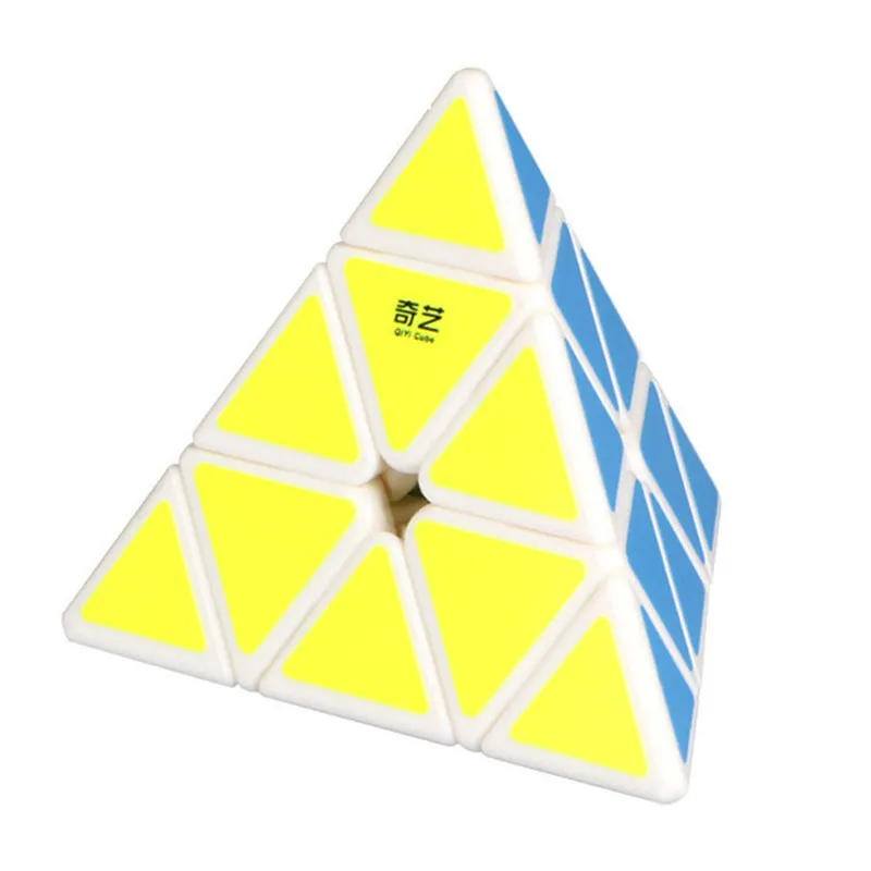Qiyi 3*3*3 Пирамида скорость магический куб профессиональные Волшебные кубики Пазлы красочные развивающие Cubo Magico игрушки для детей - Цвет: White