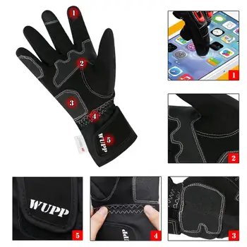 

1 Pair Touch Screen Leather Motorcycle Full Finger Gloves Non-Slip Hard Knuckle Protective Gear for Racing Motocross Waterproof
