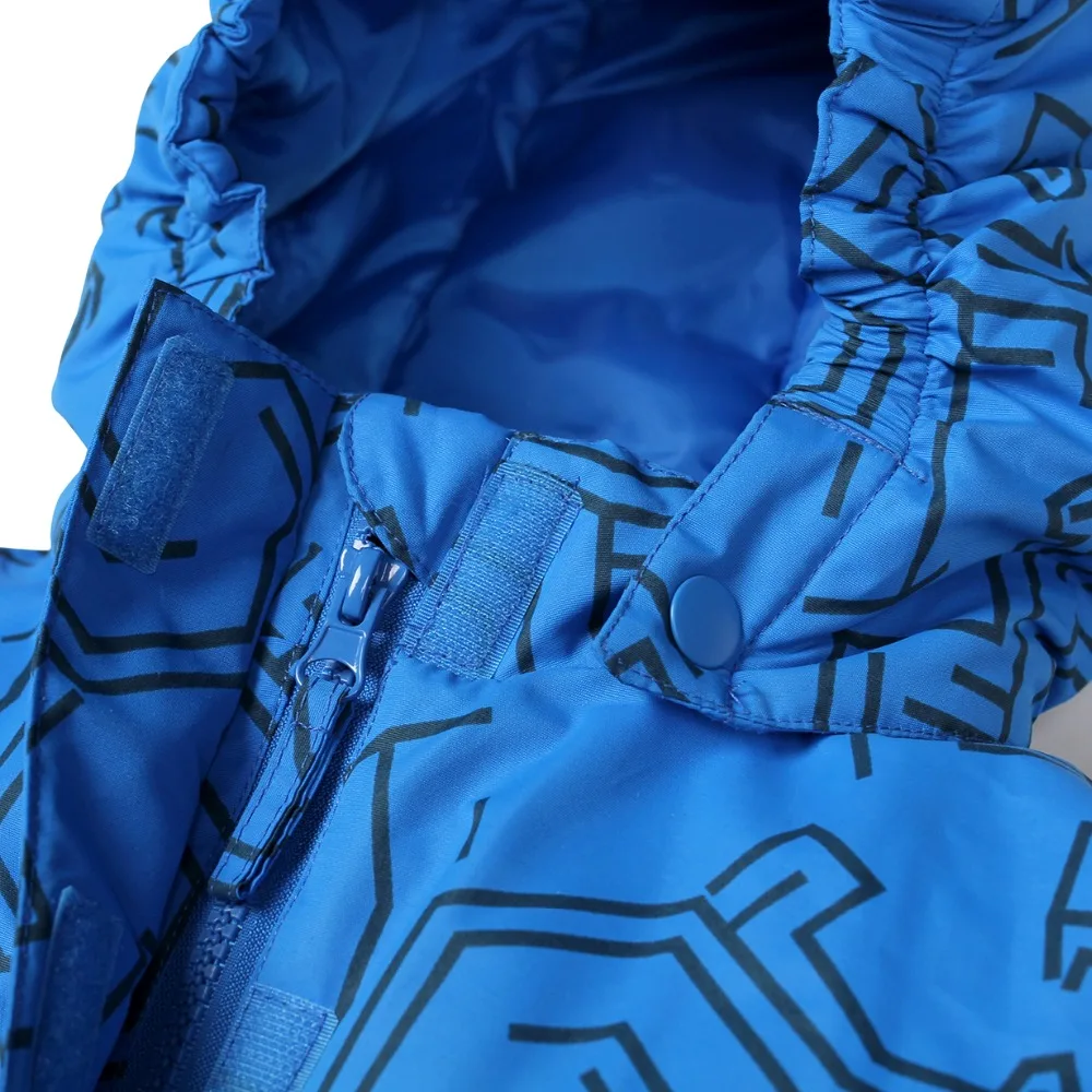  Moomin 2016 new Boys Winter romper Single Breasted boys winter clothes Hooded blue Geometric Baby B