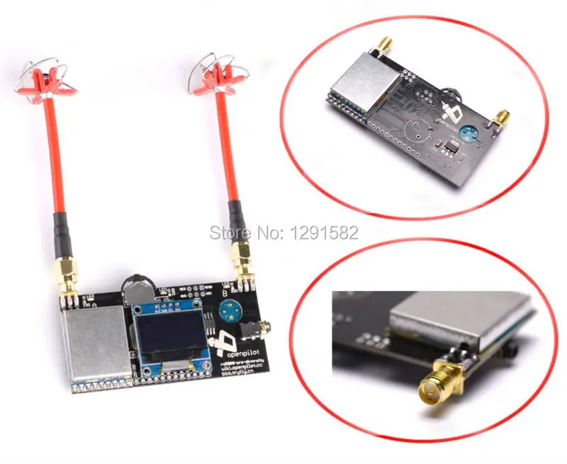 

5.8GHz FPV 4 Leaf Clover AV Transmission Antenna + RX5808 5.8G 40CH Diversity FPV Receiver with OLED Display for FPV Racer Quad