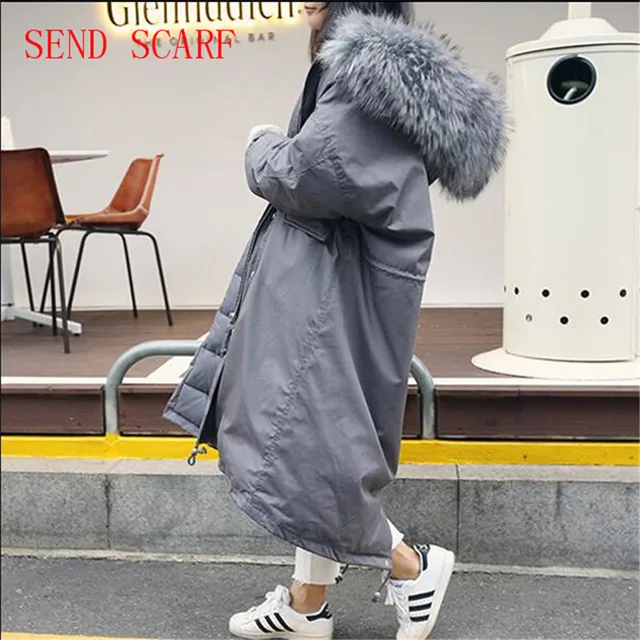 Cheap 2016 Winter Season Jackets Women's Fashion New High-end Han Edition Heavy Hair Loose Thickening Cotton-padded Clothes Long Coat