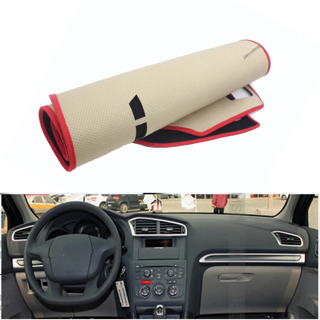 

Fit For Citroen C4L Car Dashboard Avoid Light Pad Instrument Platform Desk Cover Mat Silicone Non-skid Back Surface Car Styling