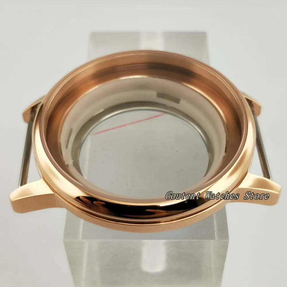 40 мм розовое золото часы с сапфировым стеклом чехол Комплект Miyota 8205/8215/821A, Mingzhu 2813/3804 наручные часы оболочки