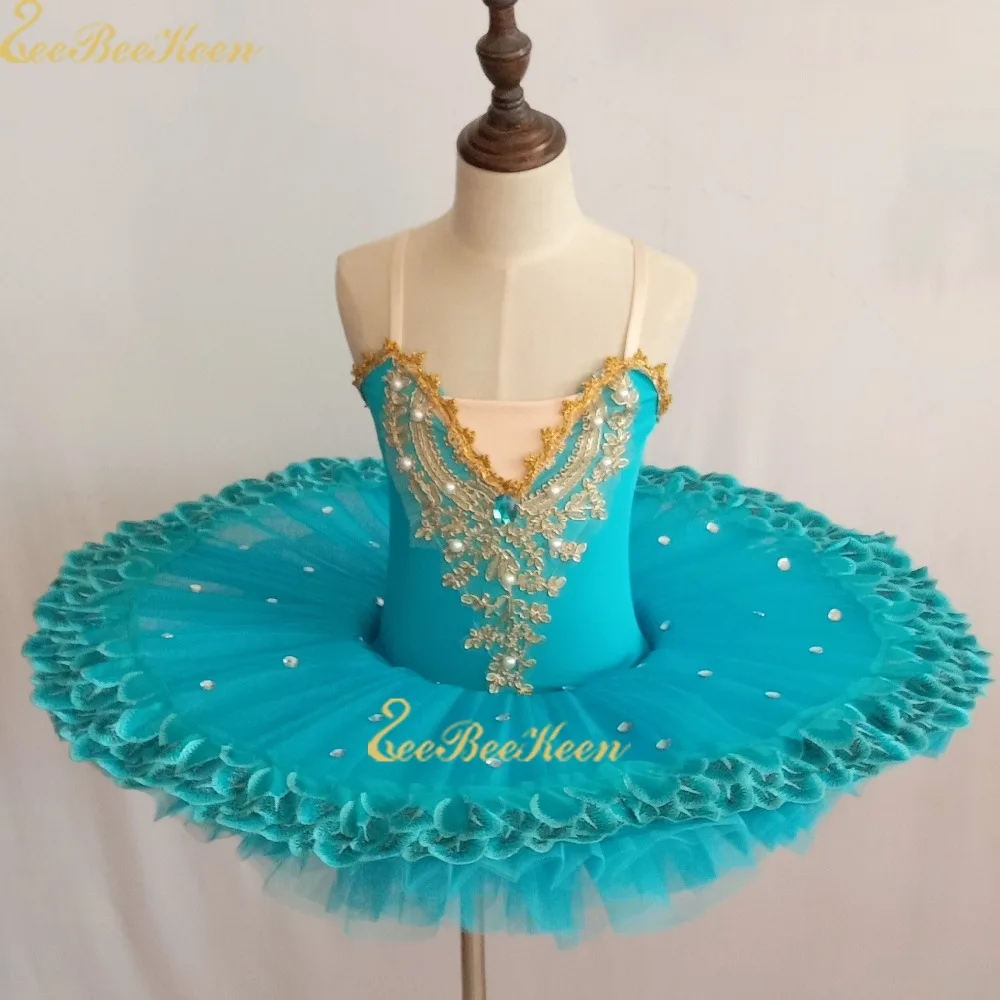 

Women Dance Dress Gold Lace Ballerina Diamond Professional Performance Costume Pink/purple/blue Ballet Dress Girls Tutu Ballet