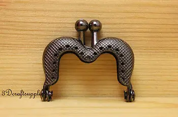 

metal clasps for purses M shape sewing bag purse frame metal clip 4 cm gunmetal AC42