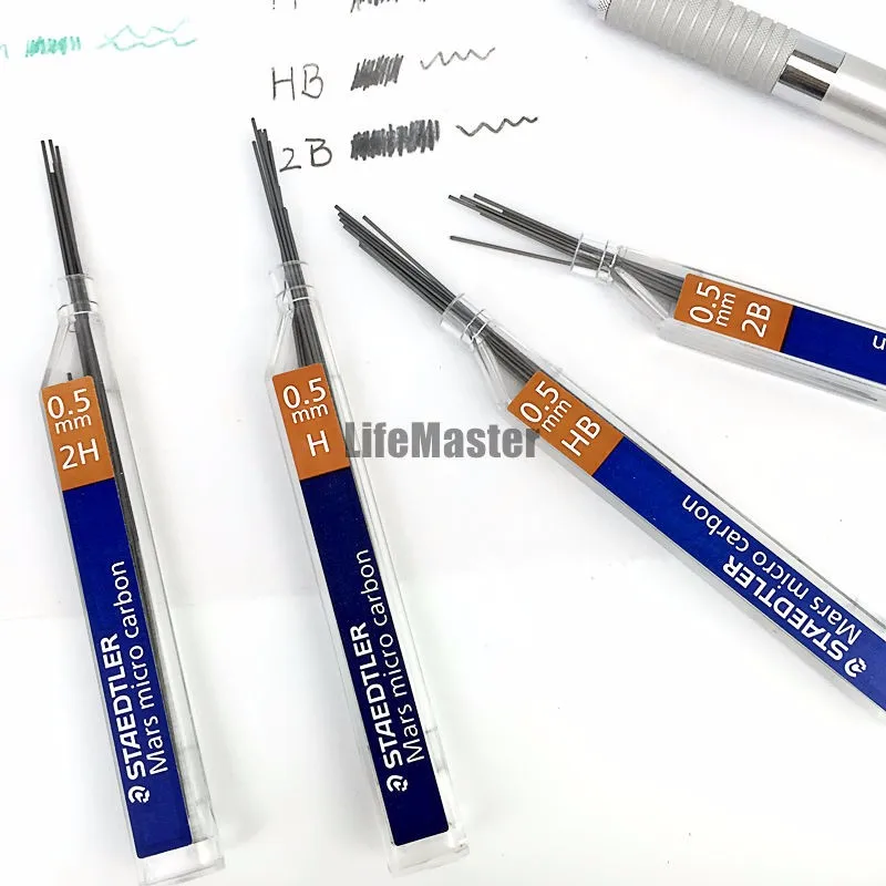 LifeMaster Staedtler Марс микро углерода 250 05 набор механических карандашей 0,5 мм 2B/HB/H/2 H письменные принадлежности