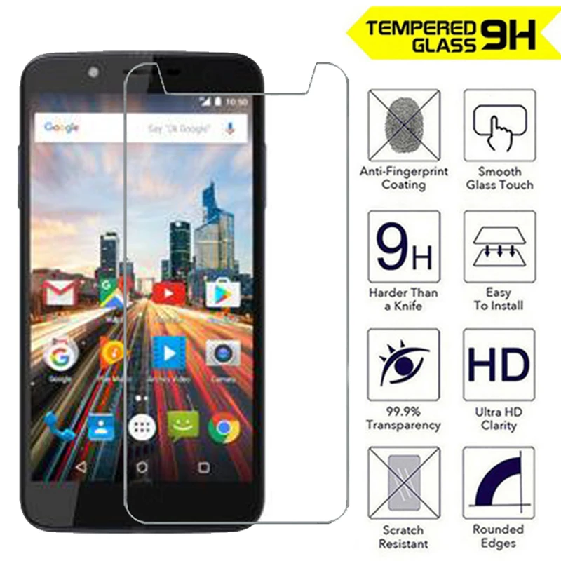 2 шт./лот 2.5D 9H закаленное стекло для Archos 55 Helium Plus Защитная пленка экрана гелий + |