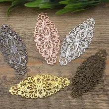 35x80 мм винтажное резное плоское цветочное обертывание звенья европейские шармы бу Yao заколка для волос аксессуары DIY фурнитура многоцветное покрытие