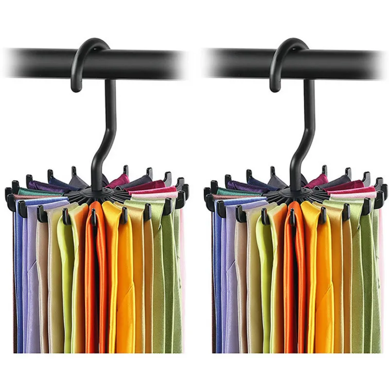 

1pc Creative Multifunctional Plastic Removable Tie Holder 360 Degree Rotatable 20 Claw Multi-purpose Hanger Scarf Storage Rack