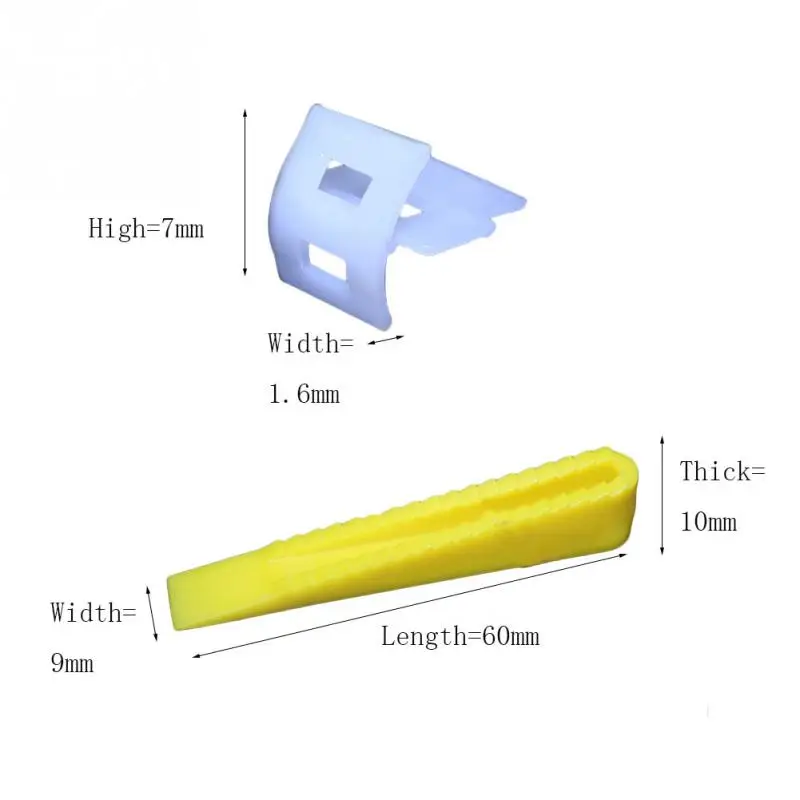 100 шт. система выравнивания плитки 50 клипс+ 50 клинок выравниватель плитки прокладки для плитки инструменты белый+ желтый