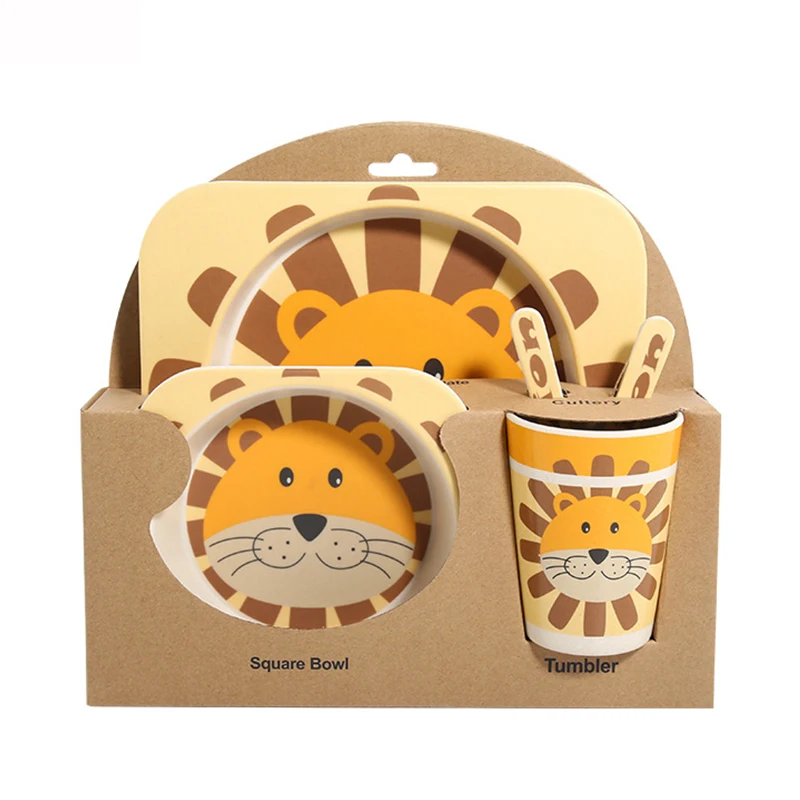 5pcs/set Baby Dish Tableware Children Cartoon Feeding Dishes Kids Natural Bamboo Fiber Dinnerware With Bowl Fork Cup Spoon Plate 5pcs/set Baby Dish Tableware Children Cartoon Feeding Dishes Kids Natural Bamboo Fiber Dinnerware With Bowl Fork Cup Spoon Plate