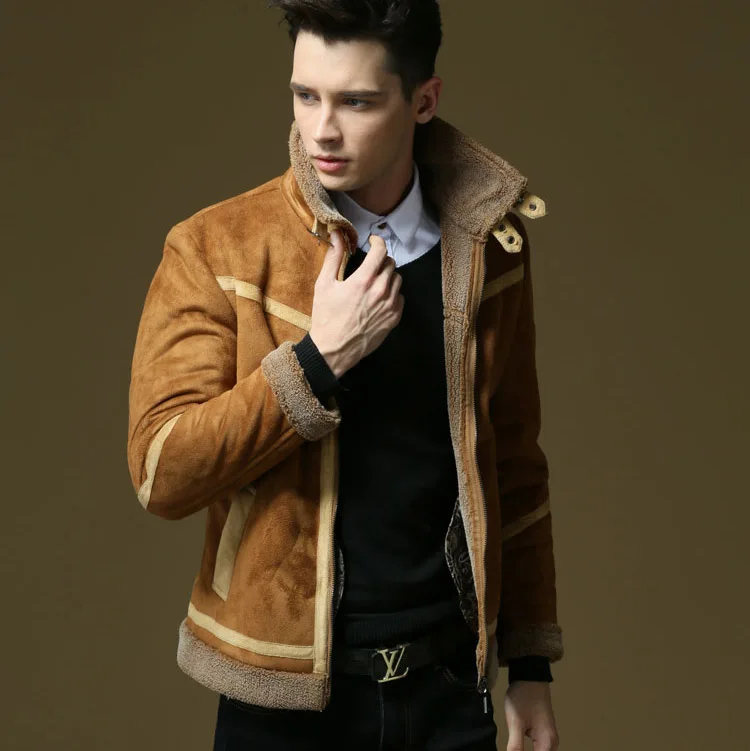 suede leather jacket coffee 04