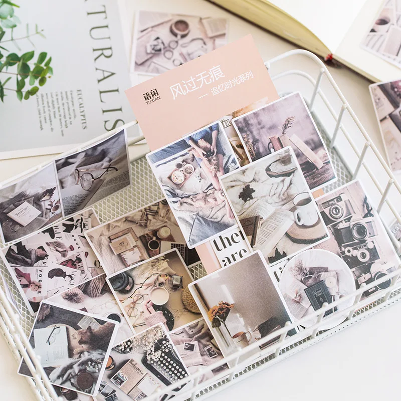 

8 style reminiscence of time series retro and sticker packages, creative hand-book photo frame diary DIY decorative stickers