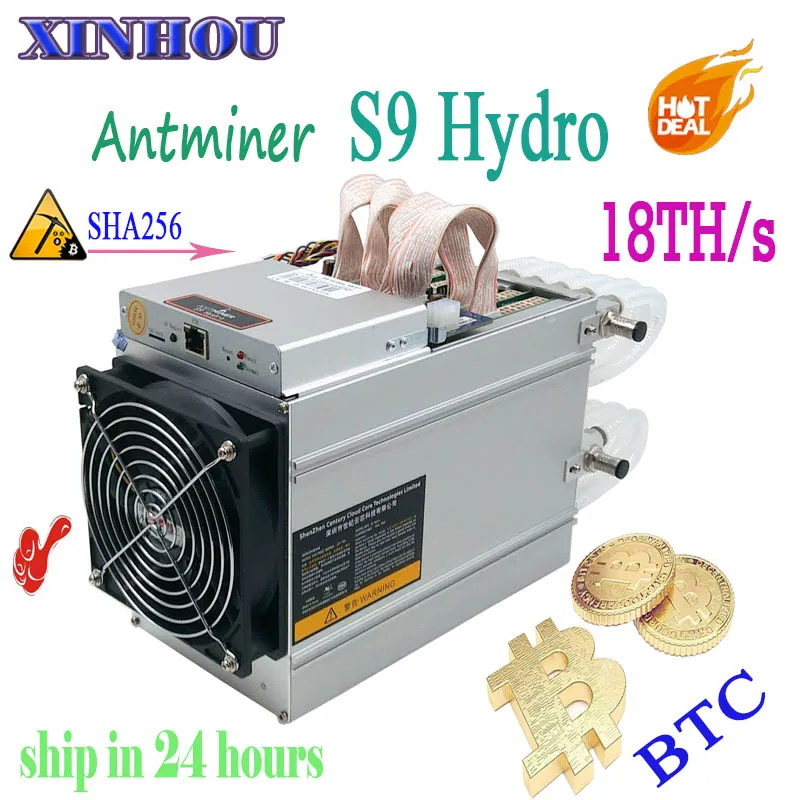 BTC МПБ водяного охлаждения Шахтер AntMiner S9 Hydro 18TH/s SHA256 ASIC bitcoin Шахтер лучше, чем S9 T9 Whatsminer m3 Innosilicon T2