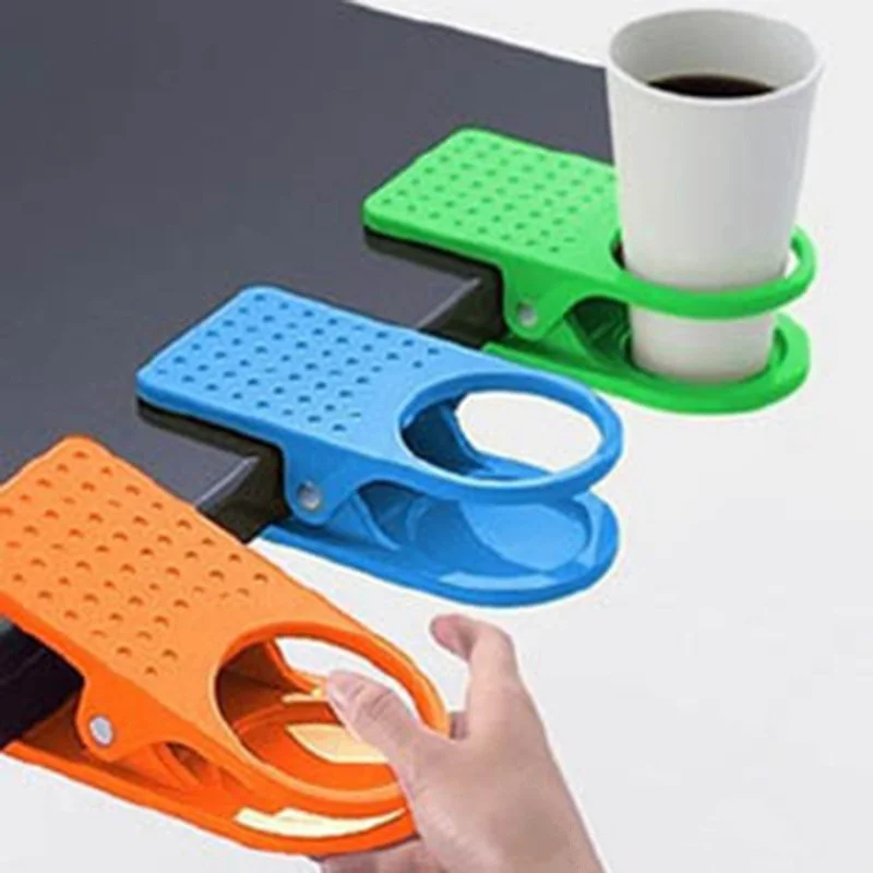

Plastic Coffee Mug Desk Lap Table Holder Clip Home/Office Kitchen Storage Random Color Creative Cup Folder Holder Drink