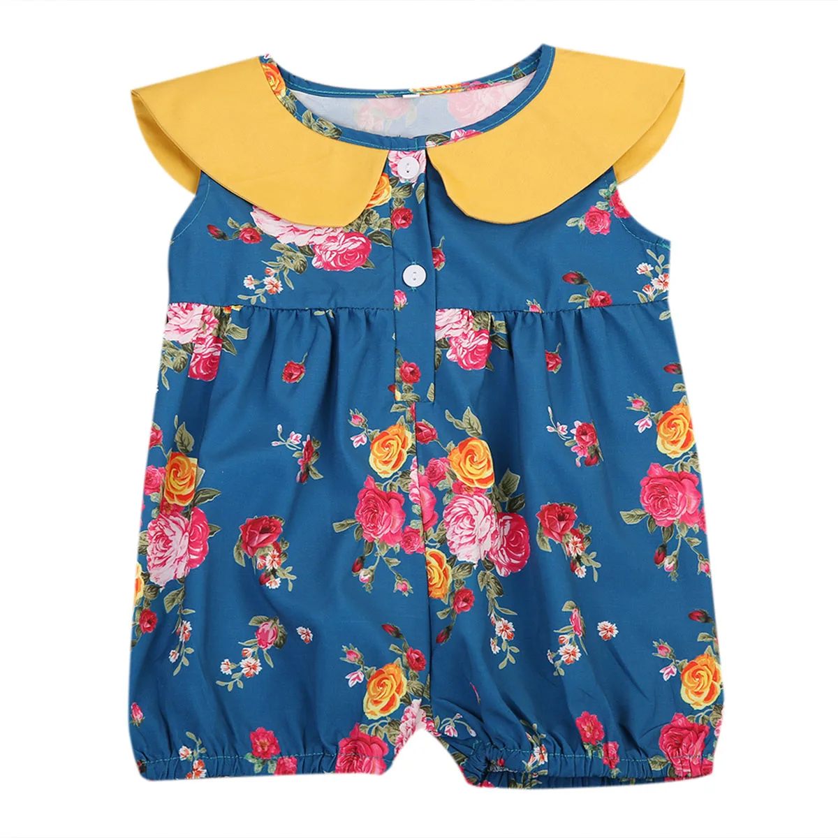 Baby Girl Summer Toddler Girls Romper Princess Style Rose Printed Baby