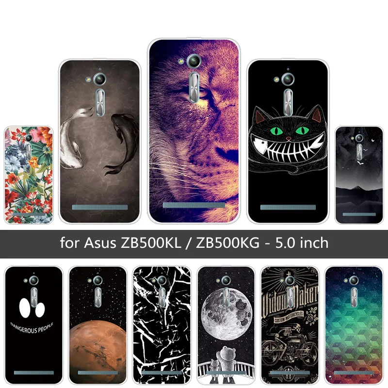 Для Asus Zenfone Go ZB500KL ZB500KG Мягкий ТПУ силиконовый чехол с изображением Льва 5 0 &quotСумка