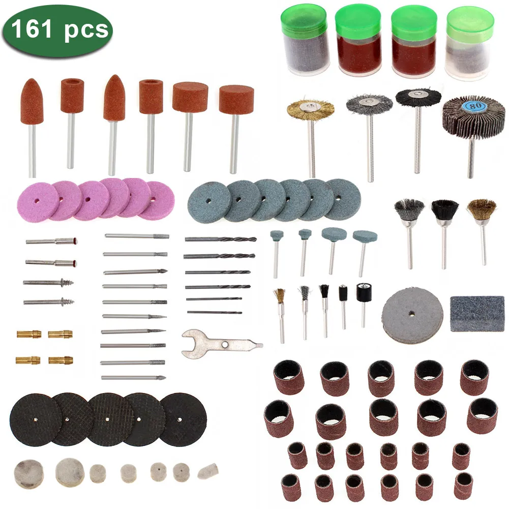 

Newest 161 Pcs/Set Grind Engrave Mill screwdriver Cut Bits Wheels Brushes For Dremel And Electric Drill @8