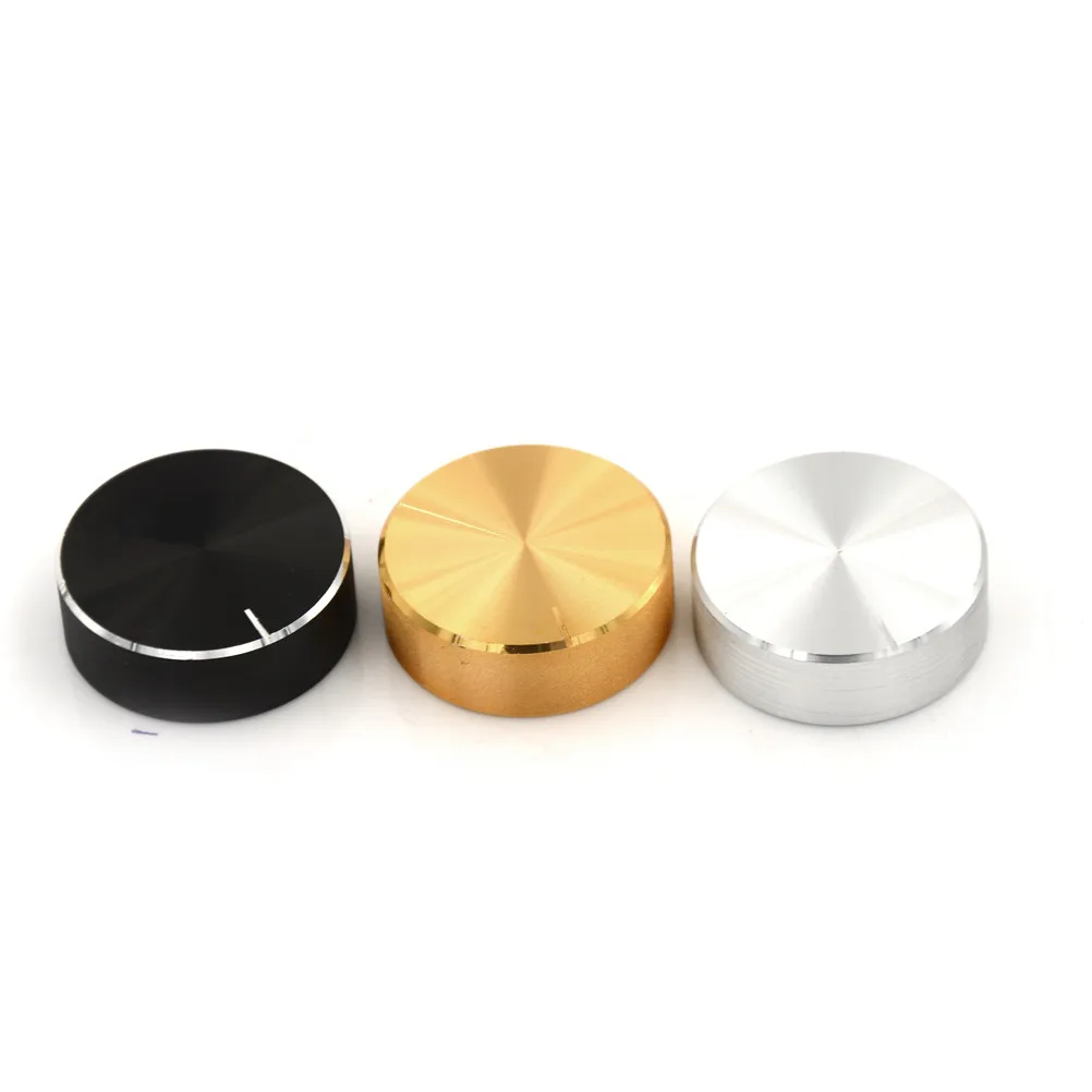 

1PCS 30mm 3colors Aluminum Volume Control Amplifier Knob Wheel silver/gold/black Diameter