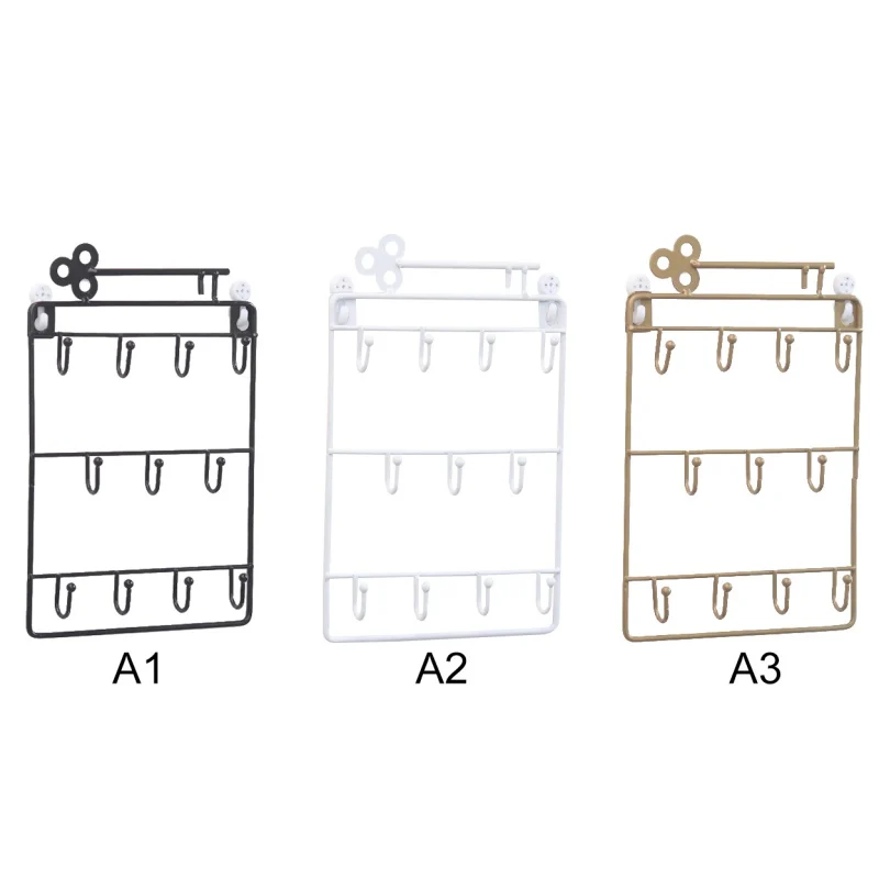 Железные настенные крючки, 11 вешалок, декоративный держатель для ключей, металлическая вешалка для шляп, украшение для дома, органайзер для хранения ключей, настенный держатель