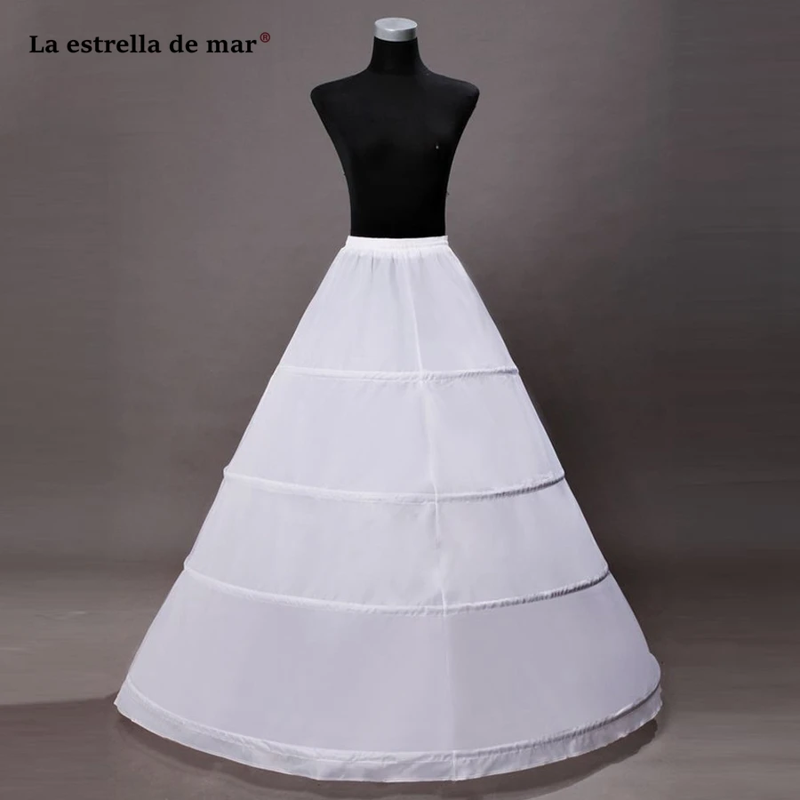 

Jupon mariage new white 4 Hoops petticoat underskirt long saiote para vestido de noiva wholesale anagua