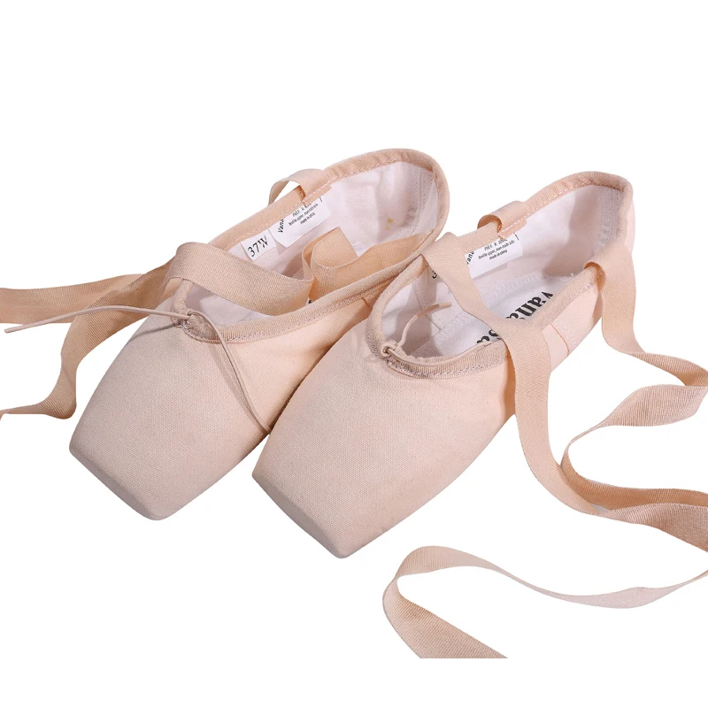 Vanassa 31 40W Canvas Pointe Shoes with Ribbon New Ladies Women's Pink