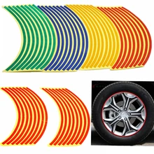 16 Strips Bike Car Motorcycle Wheel Tire Reflective Rim Stickers And Decals Decoration Stickers 18″ 4 Color Car Styling New