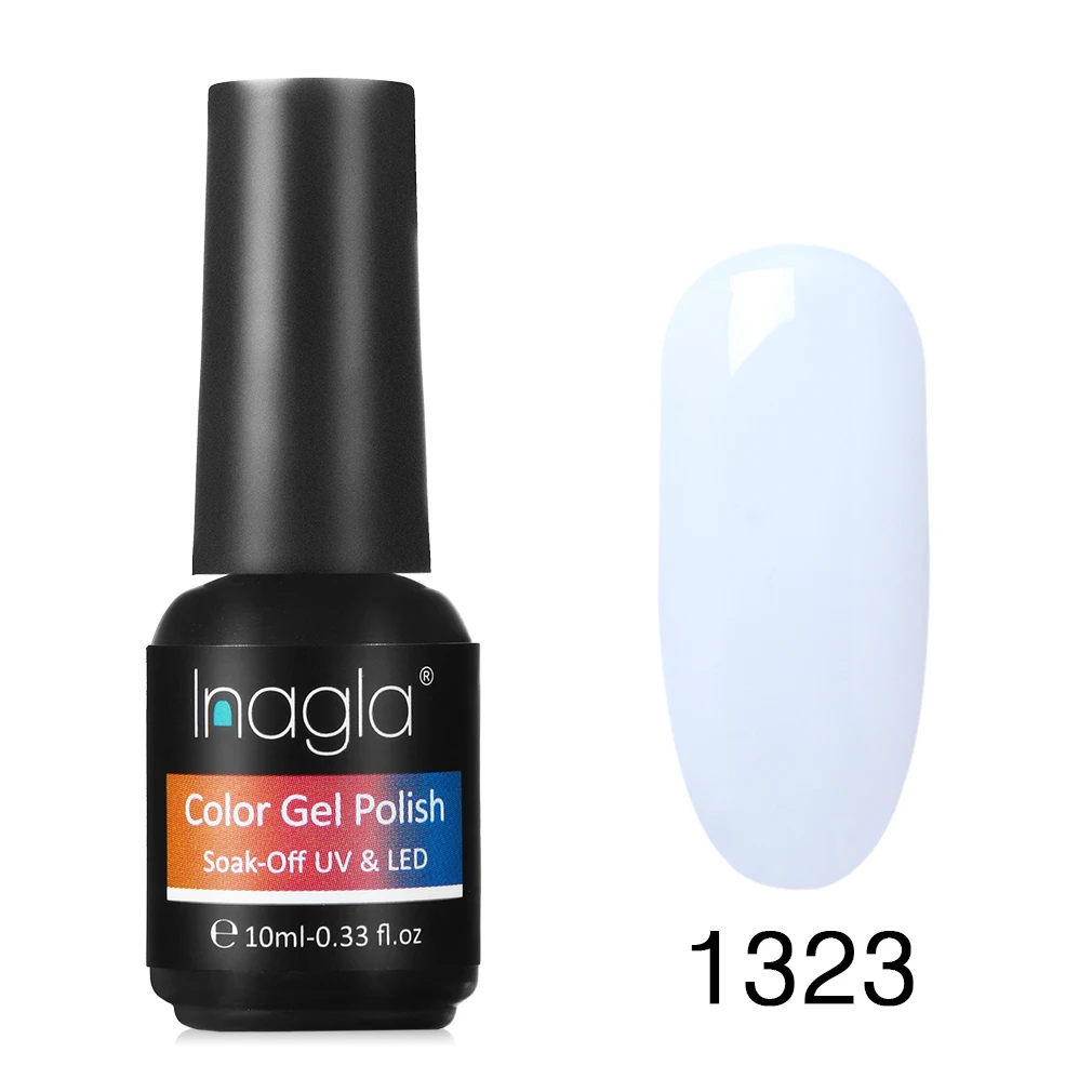 Inagla, 10 мл, УФ-гель для ногтей, чистый цвет, долговечный светодиодный Гель-лак для лампы, гелевая основа, впитывающий Органический Гель-лак - Цвет: 1323