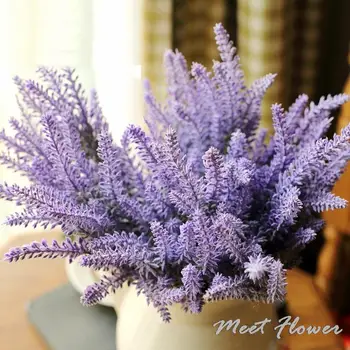 

Real Touch Dark Purple Lavender Artificial Silk Flowers bouquet Home Wedding Decorations Festival Products Gift