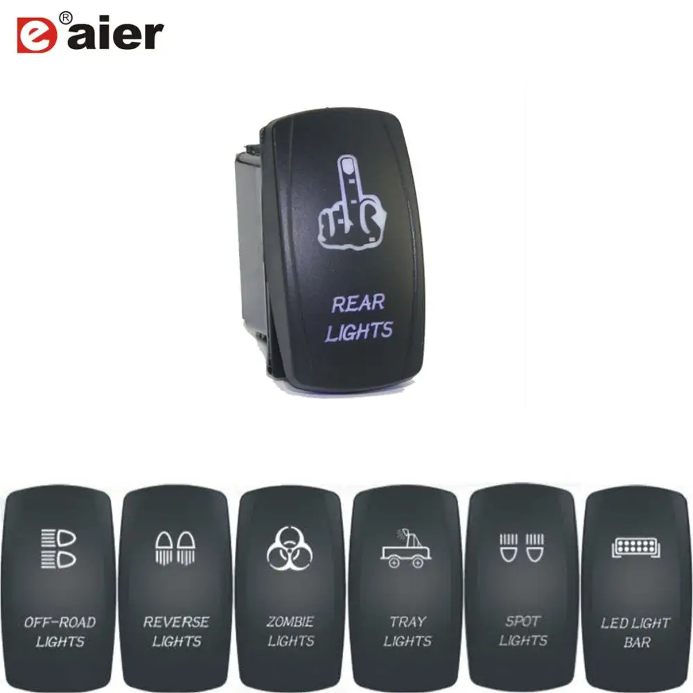 

1PCS Carling Style Laser Marine Switch SPST 5Pin 12V 24V ON-OFF WIth Dual LED Light Bar Waterproof Rocker Switch IP66
