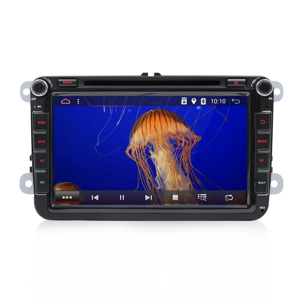 Discount Bosion 2 Din 8 inch Quad core Android 7.1 car dvd for VW Polo Jetta Tiguan passat b6 cc fabia mirror link wifi Radio CD in dash 1