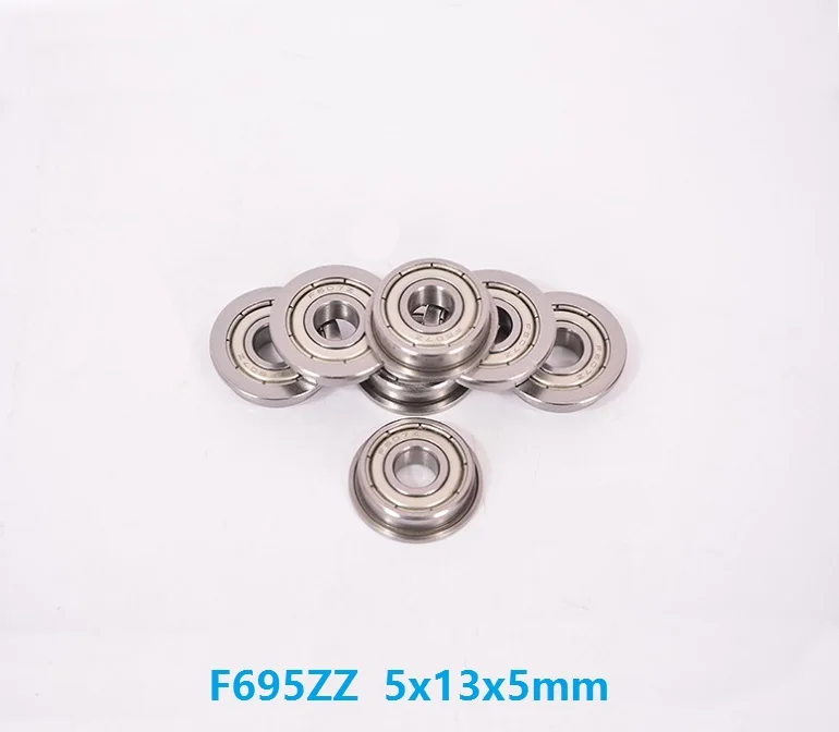 

50pcs/100pcs/500pcs flange bearing F695ZZ F695Z F695 ZZ Z 5x13x5mm shielded flanged deep groove ball bearings 5*13*5 mm