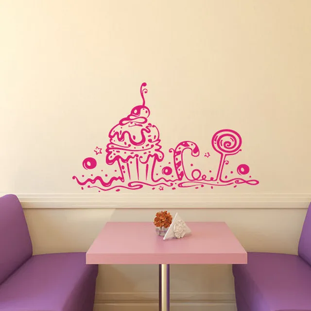 wall decals bakery shop cafe kitchen decor sweet cake cupcake home