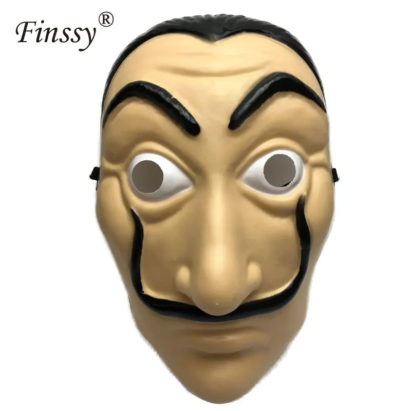 

La Casa De Papel Mask Salvador Dali Plastic Face Funny Mask Costumes Cosplay Masque Mascara Dali Mask Money Heist Wholesale