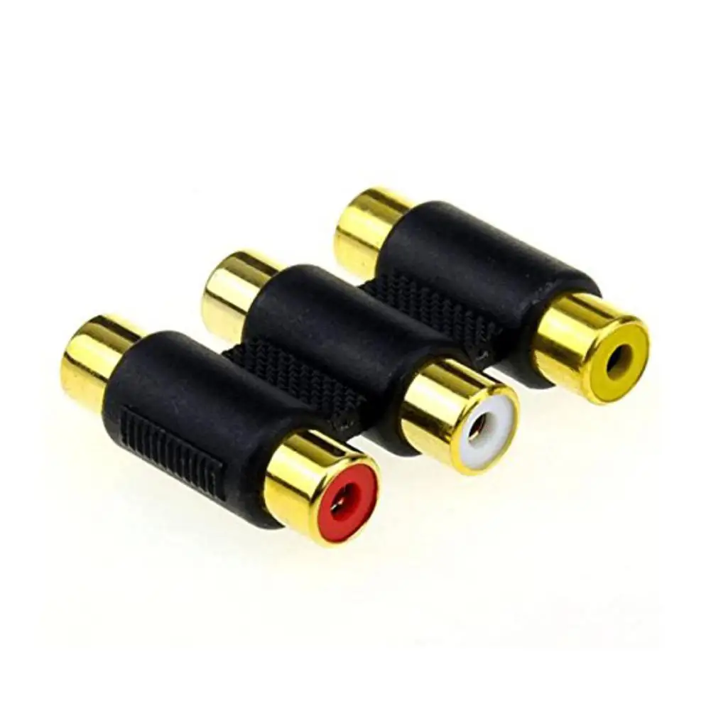 

3 RCA Female to Female F/F Coupler Joiner Adapter AV Audio Video Cable Connector