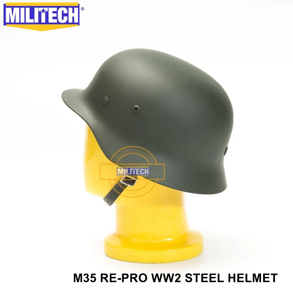 MILITECH Green WW2 немецкий M35 Стальной шлем WW II M35 Repro немецкий шлем мотоциклетный защитный шлем 2 мировая война коллекционный шлем