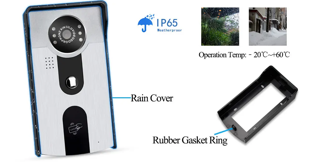 Проводной домофон " видео домофон для дома дверной Звонок камера 1 монитор+ 1 RFID доступ ИК камера+ Электрический замок