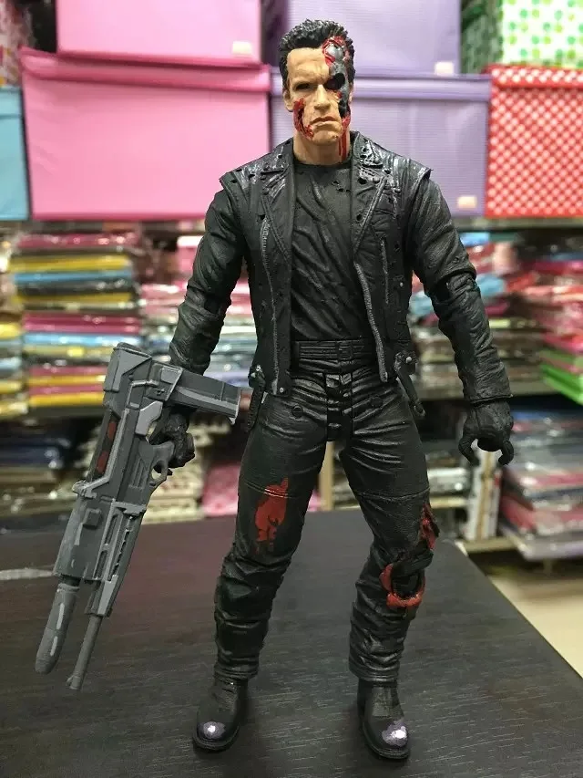 

[Funny] 7"18cm Anime The Terminator T-800 Arnold Schwarzenegger PVC Action Figure Collectible Combat version Model Toy kids gift