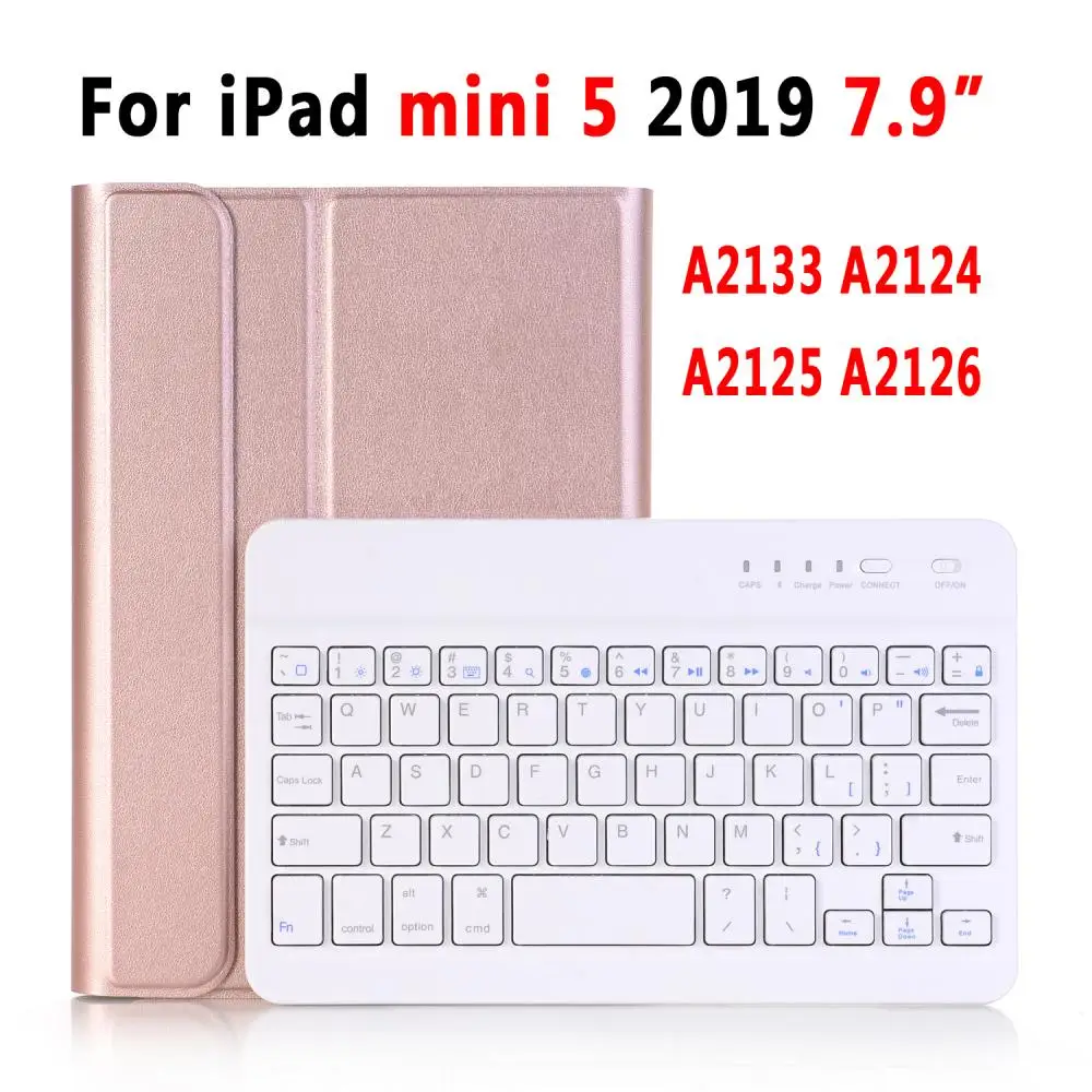 Rose Gold for mini 5 Тонкий беспроводной Bluetooth клавиатура карандаш Слот Чехол для Apple iPad 9,7 Air 1 2 3 10,5 Pro 11 Pro 12,9 крышка - Цвет: Rose Gold for mini 5