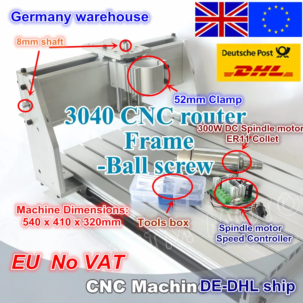 【EU Доставка/бесплатная ват】 DIY 3040 фрезерный станок с ЧПУ, фрезерный станок, комплект механической рамы, шариковый винт с 300 Вт, двигатель пос... 【EU Доставка/бесплатная ват】 DIY 3040 фрезерный станок с ЧПУ, фрезерный станок, комплект механической рамы, шариковый винт с 300 Вт, двигатель пос...