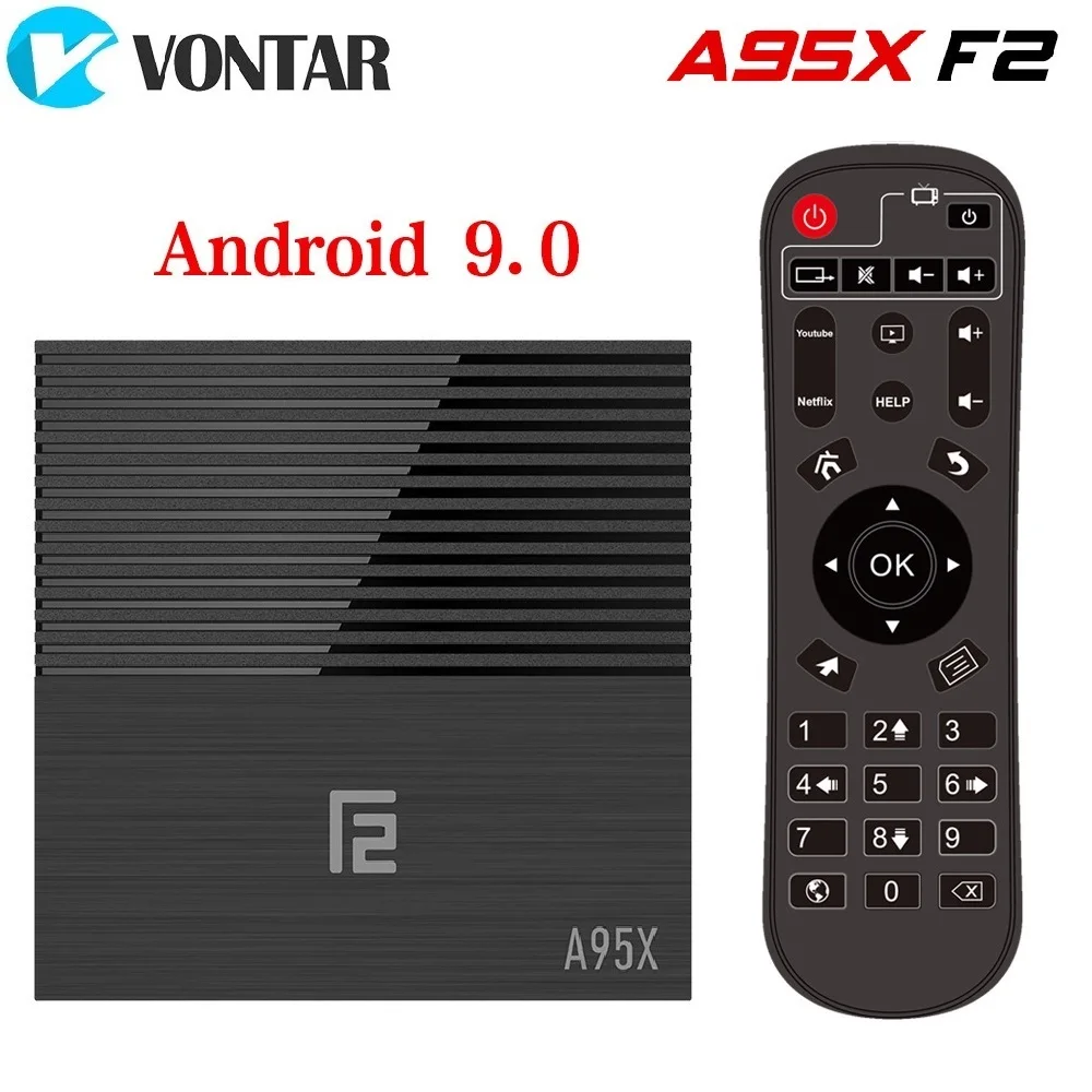 الروبوت 9.0 التلفزيون مربع 4 GB RAM 64 GB مربع التلفزيون الذكية Amlogic S905X2 دعم 1080 p 4 K 60fps جوجل اللعب مخزن نيتفليكس مشغل الوسائط