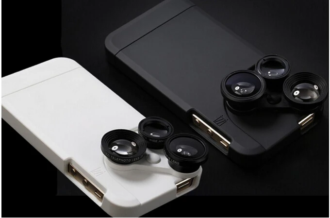 

Hot Sale For iPhone 6s 6 plus Camera Lens Case 4 in1 Phone Lens Wide Angle Macro Fish Eye Telephoto Mobile Phone Camera Lens