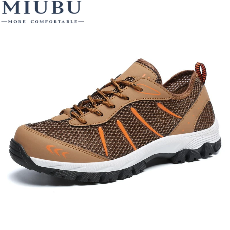 

MIUBU Summer Men Lace Up Casual Sneakers Comfort 2018 Fashion Shoes Designer Flats Trainers Breathable Boys Rubber Waterproof