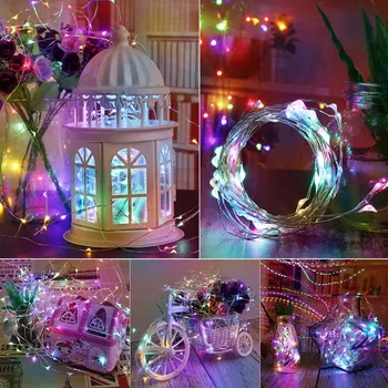 

1/2/3M Christmas Decoration Copper Wire LED String Light Holiday Garland Fairy Lights Indoor Outdoor Party Wedding 2020 New Year