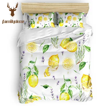 

Family Decor Fruit Yellow Watercolor Lemon Bedding Sets Duvet Set Covers 4 Piece Bedding Sets Quilt Cover Bedding St. Patrick's