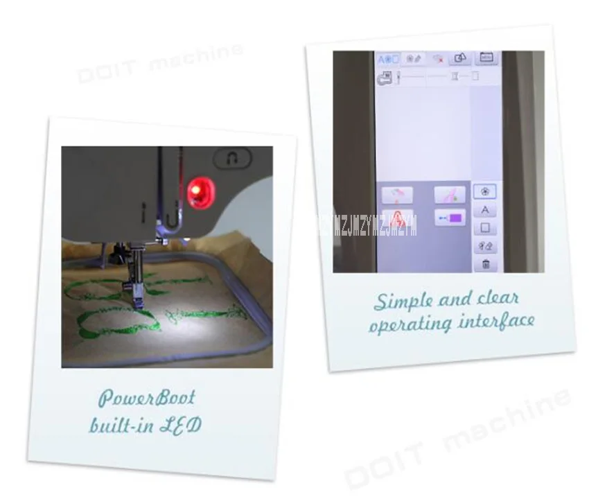 DT9090 бытовые вышивальная машина Портативный швейная машина многофункциональная DIY Швейные Инструменты 7 дюймовый светодиодный Экран