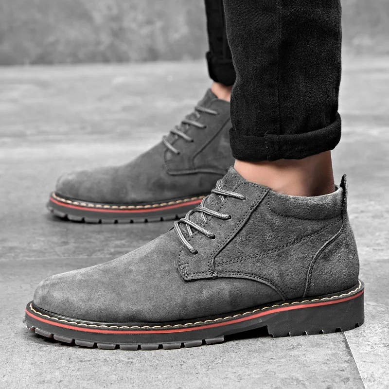 

Retro Faux Suede Leather Men's Boots Men Business Casual Leather Shoes Autumn Winter Fashion Oxford Shoes for Men XX-438