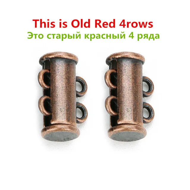 Fostfo Лидер продаж 5 шт./лот медь сильные магнитные замочки для ожерелья браслеты конец застежки Разъем Diy ювелирных изделий поставки - Цвет: Old Red 4rows